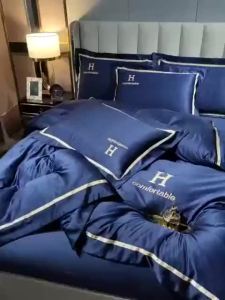 Luxury Soft 4 in 1 flat/fitted bedsheet set 60s ice silk quilt cover & bedsheet & pillow case single/Queen/King size washed silk smooth cooling feeling