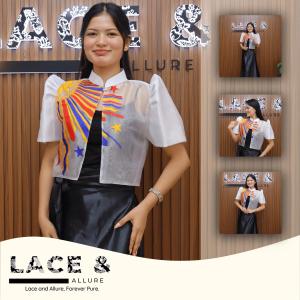 Modern Filipiniana Sinag Bolero | Philippine Flag Inspired Bolero