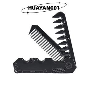HUAYANG01 [2023 new HOT FASHION] Multifunctional Portable Plastic Folding Pocket Combs Barber Men Oil Head Beard Combs Hair Styling Wide Tooth Combs