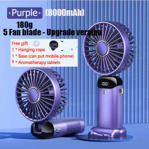 Mini Fan Portable Rechargeable Digital-display Multi-gear Speed Handheld Hanging neck style with Battery