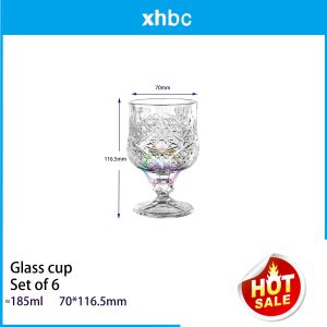 Small embossed diamond wineglass whisky glass juice cup (1pc/6pcs)