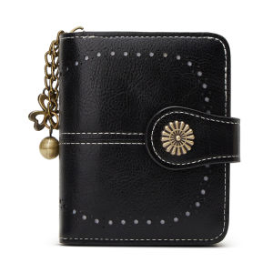 DOMPET LIPAT WANITA RESLETING AESTHETIC BRANDED CANTIK SIMPLE PREMIUM COKELAT KULIT NARIA WA981B7