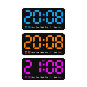 Large Display Digital Wall Clock LED Alarm Clock with Big Digits 2 Alarms DST Snooze Function for Home and Office Use