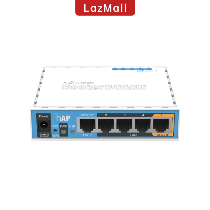 MikroTik HAP RB951Ui-2nD Dual-Band Wi-Fi Router With 5 Ethernet Ports And PoE Output