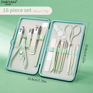 Manicure Set Stainless Steel Nail Cutter Fingernail Clippers Trimmer Eyebrow Scissor Tweezers Ear Spoon Facial Care Beauty Tool Kit