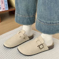 Julyya Sandals For MEN&WOMEN Clogs Shoes Leather With Buckle Half Shoes. 