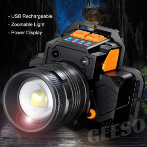 Headlight headlight Smart Sensor LED waterproof rechargeable Flashlight T8 zoom headlamp outdoor