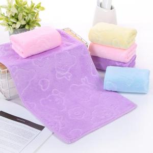 Handuk Mandi Kecil Anak Microfiber 30x30cm Motif Embos Bear Bahan Lembut Nylon Bath Towel Perlengkapan Mandi Import DMO C12