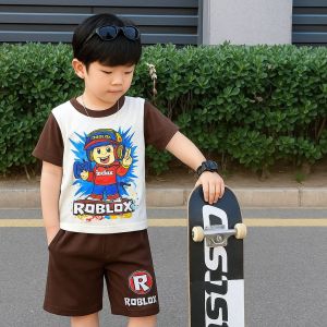 Setelan Roblox Anak Laki / Perempuan | Warna Acak | Adem & Nyaman Dipakai Ready Usia 3 Bulan-10Tahun