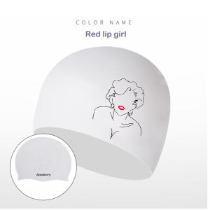 Mohan New Silicone Swimming Cap Womens Fashion Swan Printing Long Hair Ear Protection Comfortable Head Waterproof Swimming Cap Universal Multi-Color