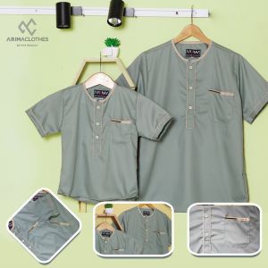KOKO KELUARGA ARIMACLOTHES VARIASI BIRU DONGKER BAJU KOKO COUPLE AYAH ANAK LEBARAN BERKUALITAS KOKO WARNA BIRU DONGKER KOKO TERBARU FASHION PRIA