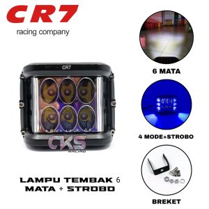 Lampu Tembak Sorot Led CWL 6 Mata Plus Strobo 3 X 3 36 Watt Devil Senja CR7