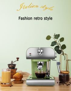 Classy Luxe 1.6L Green Coffee Maker Espresso coffee machine Built-In milk frothier 850W cappuccino machine
