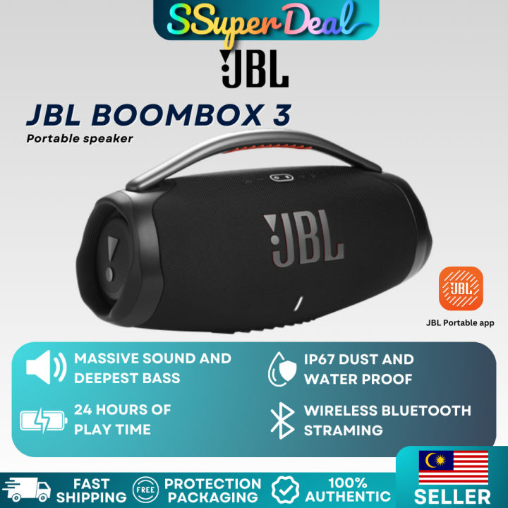 JBL Boombox Portable Bluetooth Speaker, Powerful Sound and