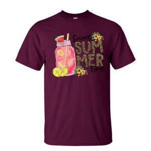 [Local Stock] HBESTY  Sweet Summer Time Leopard Lemon Jar Floral Art Men Summer Cotton T Shirt Tropical Holiday Cute Graphic Short Sleeve Casual Top