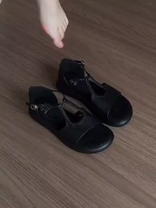 [Free Shipping] Thick-Soled Open-Toe Sandals For Women 2026 Summer New Style High-End Design Suitable For Pairing With Skirts Hollow-Out Roman Sandals