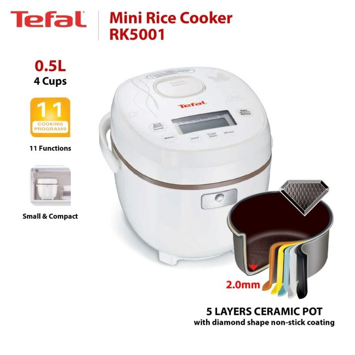 Tefal Mini Fuzzy Logic Rice Cooker 0.5L (RK5001) Lazada