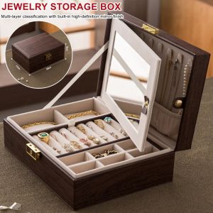 Jewelry Boxes for Women Girls Jewelry Organizer Box 2 Layers Jewelry Storage Organizer for Earring Ring Necklace