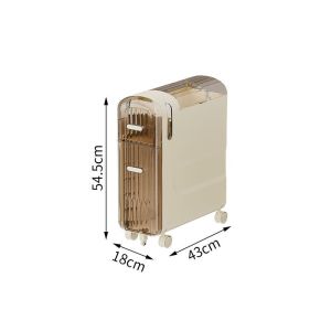 Toilet Slim Cabinet Gap Bathroom Cabinet Storage Rack Trolley Toilet Floor Trolley Waterproof Toilet Toilet Crevice Cabinet Floor Installation-Free Toilet Cabinet Shelf