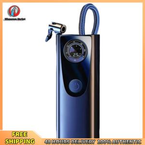 Winnereco Compact 12V Vehicle Air Pump with Precise Pressure Gauge Portable Tire Inflator for Travel and Emergency Use