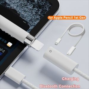 GEORG 50/100cm Pencil Charger Adapter Nylon Plug and Play USB Type-C to Pencil Converter  Bluetooth Pairing Cable for Apple Pencil 1st Generation for iPad 10/11th Gen