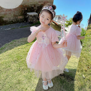 Đầm công chúa Elsa nơ voan phồng lấp lánh siêu yêu