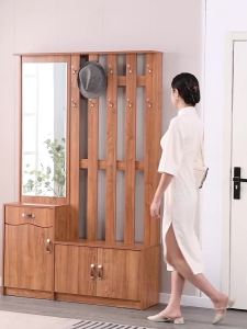 Shoe cabinet simple and modern lobby cabinet coat cabinet large capacity multifunctional storage cabinet with hanging clothes rack can be seated