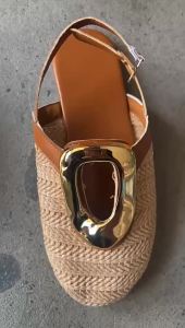 Summer New Solid Color Hollow Roman Velcro Round-Toe Plus Size WomenS High-Heel Sandals