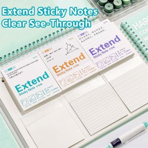 DOHOHO Clear See-Through Sticky Notes No Blocking Text Lined/Blank/Grid Extend Sticky Notes Portable Self-Stick Notes Gift