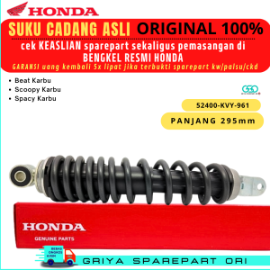 Shock Shockbreaker belakang Beat karbu original Honda AHM Shock belakang motor Scoopy karbu Ori Shockbreaker belakang Spacy Karbu Original AHM HONDA GENUINE PART KVY