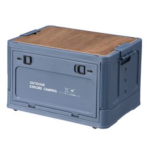 ROBERTA Wooden Lid Collapsible Storage Bin S/M//L Side Open Folding Storage Box Convenient Large Capacity Car Storage Case Outdoor Camping