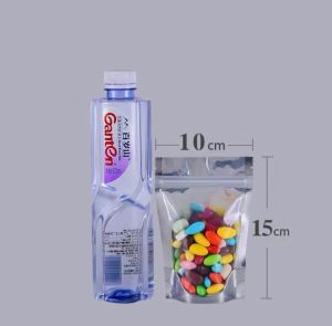 100pcs Half Silver Aluminum Half Clear Stand Up Pouch Resealable