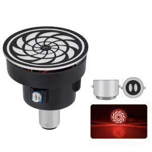 12V motorcycle brake light demon eye rotating brake light rainbow flash tail light auxiliary bulb Universal Warning Light Decorative Light Running Stop Lamp modification accessories scooter flashing LED taillight