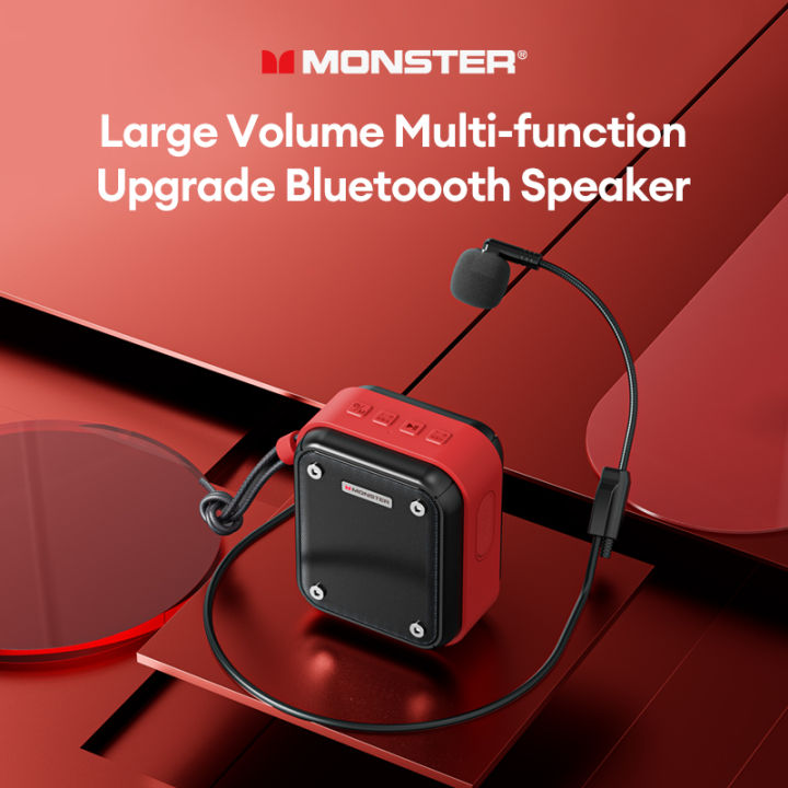 Bluetooth Speaker Long Lasting Battery Monster GK200 Bluetooth loudspeaker, black and red, external jack, long