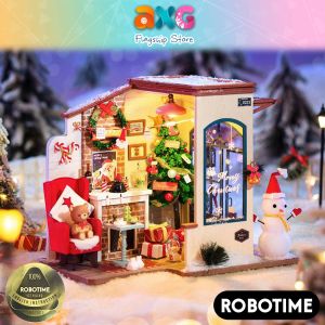 CNY Sales | Robotime Rolife Wooden Miniature Christmas Snow House Dollhouse DG18