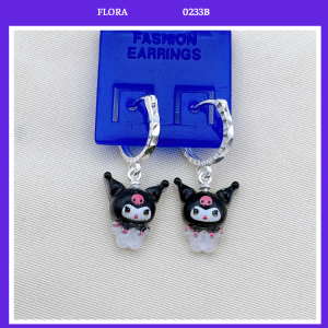 FLORA 0233B - Bông tai bạc ta hình Kuromi tức giận dành cho bé gái