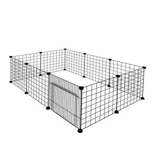 12 Miếng Lưới Sắt Ghép Hàng Rào Chuồng Quây Chó Mèo Con Tặng Kèm Phụ Kiện Lắp Ráp