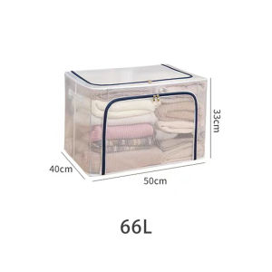 Ainossi Oversize PVC Folding clothing storage box Storage box under the bed with Zipper household goods storage cabinet transparent Storage bedroom clothing storage box