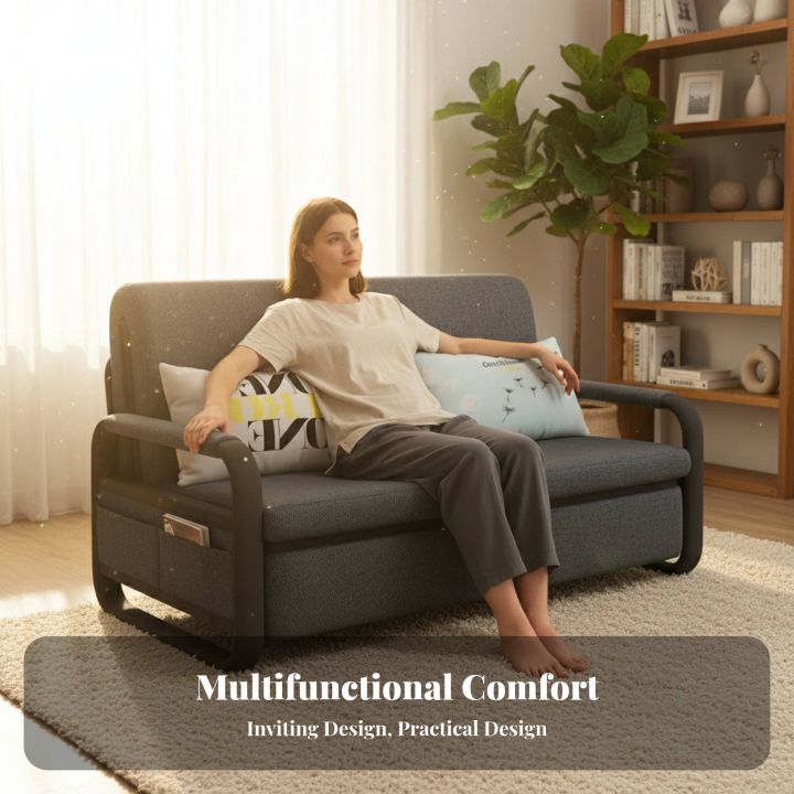Foldable Design Multi-Functional Sofa Bed two-in-oneUse Pull-expandable ...