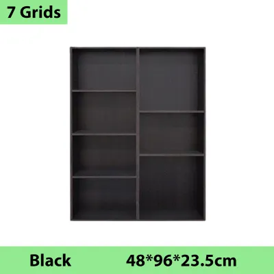 Wooden Bookshelf Divided Storage Cabinet Floor Standing Book Shelf Space Saver for Living Room