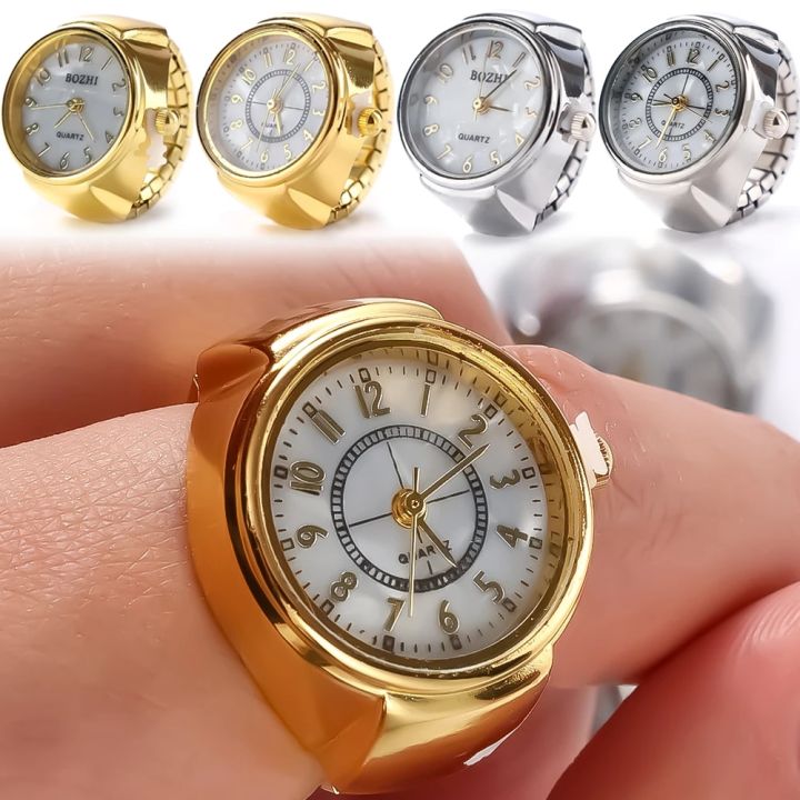 Vintage Punk Quartz Finger Watch Ring for Women Men Gothic