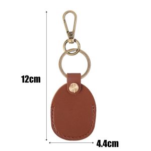 Leather Holder with Keychain For Airtag PU Leather Protective Case For Air Tag Soft Coverage Protector with Keyring for AirTags