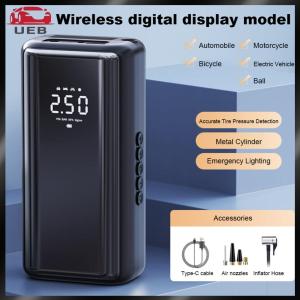 [UEB AUTO]150PSI สมาร์ทรถปั๊มลมยาง 1500mAh มือถือปั๊มลมไร้สายจอแสดงผลดิจิตอลแบบพกพาลมยางไฟฟ้า