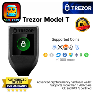 Trezor Model T with LCD Color Touchscreen and USB-C Store your Bitcoin Ethereum ERC20 and more with Total Security