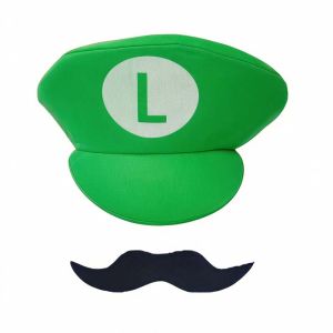Topi Cosplay Super Mario Bros Luigi Bros Cosplay Hat Cap Topi Luigi Super Mario Hat Cap Jenggot