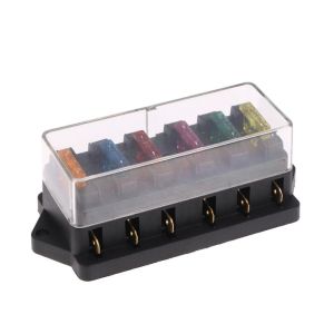 Kotak Sekring Mobil Fuse Holder Rumah Fuse 6 Way Degan Fuse Blade Standard 6 Pcs