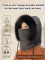 Winter Face Mask Neck Warmer Hat With Fleece Lining Warm Ear-protecting Ski Hat. 