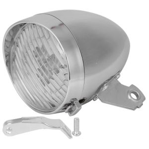 YESHE Vintage Bike Headlight with Mounting Bracket Black and Silver Cycling Lighting Accessory Durable 3 LED Retro Bike Headlamp for Night Riding