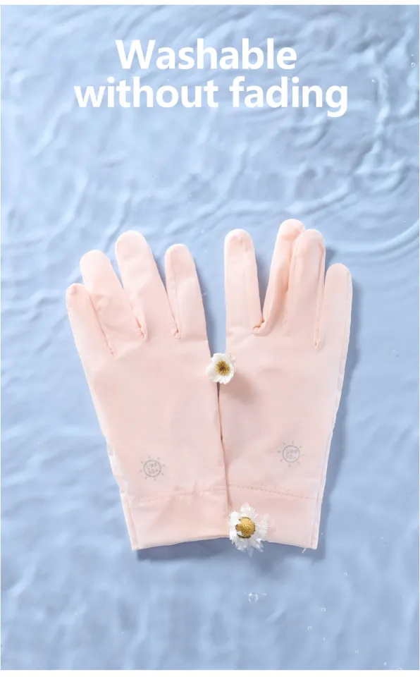 Sunscreen Gloves For Women Summer Ice Silk Fishing Glove solid colors