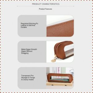 Threedimensional transparent leather pencil bag
